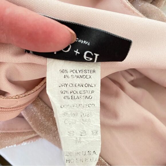 jo+el Metallic Pink High Slit Sleeveless Gown Sz M - Picture 11 of 12